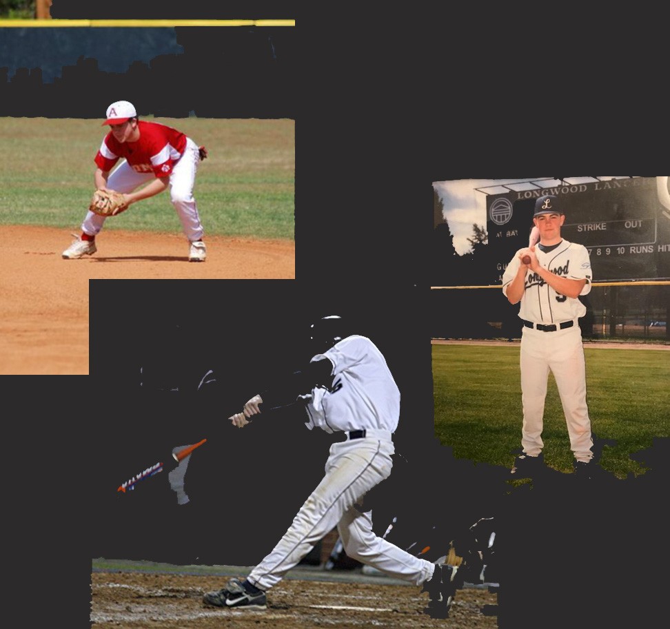 A collage of baseball players in different positions.