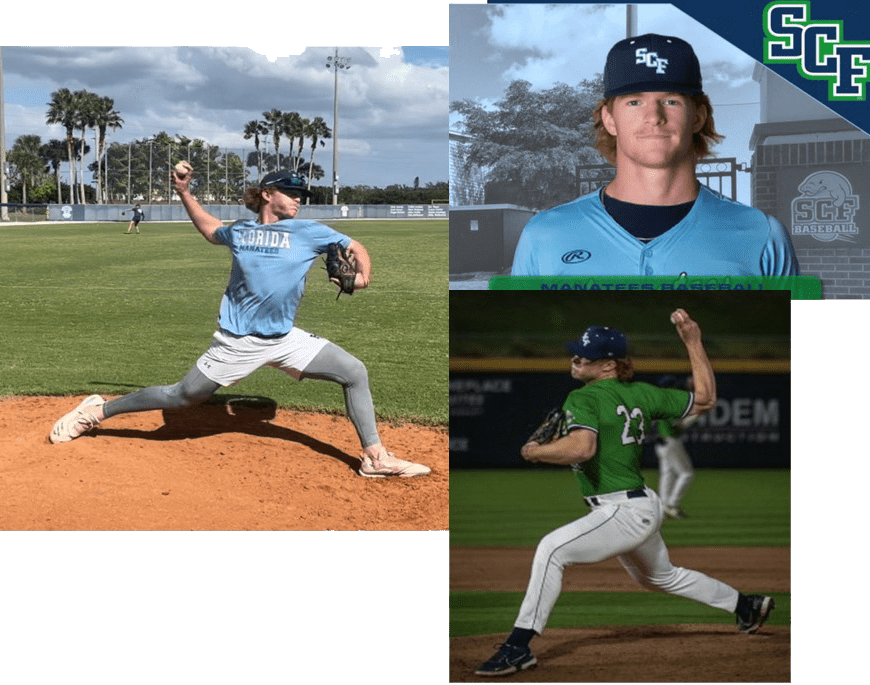 A collage of baseball players on the field.